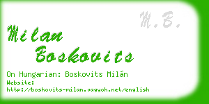 milan boskovits business card